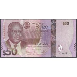 Belize 50 Dollars 1 Feb 2025 P77a