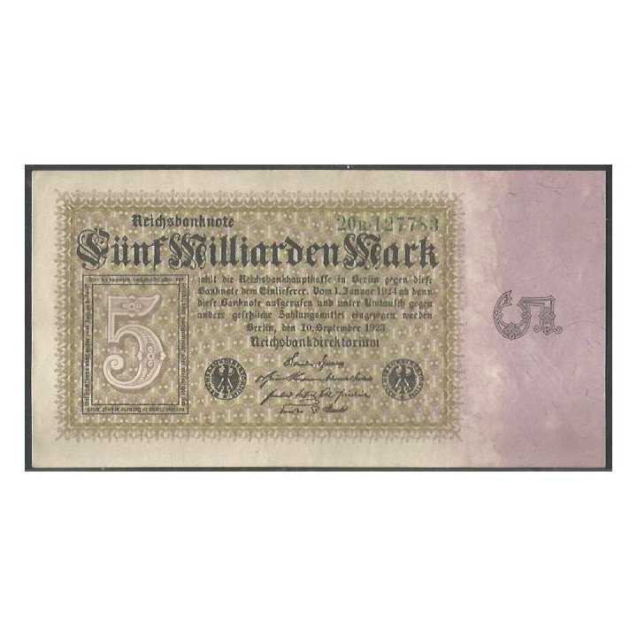 Alemania 5 Millardos Mark ND 10 Sep 1923 P115a