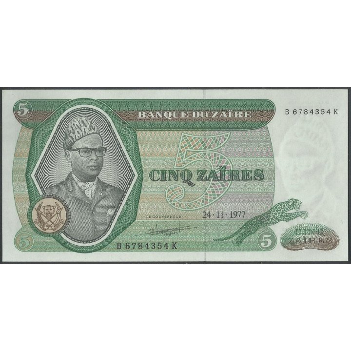 Zaire 5 Zaires 24 Nov 1977 P21b