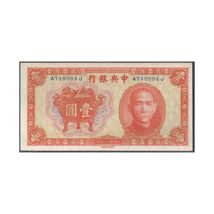 China 1 Yuan 1936 Firma 10 P211a