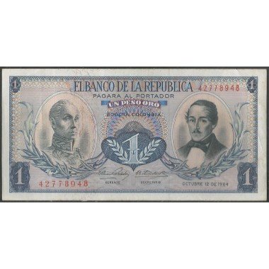 Billete de 1 Peso 12 oct 1964 BGW055