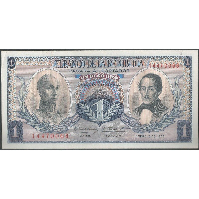 Billete de 1 Peso 2 ene 1969 BGW065