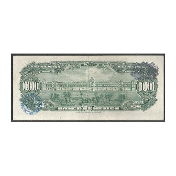 Mexico 10.000 Pesos 18 Ene 1978 Serie CES P72 reverso