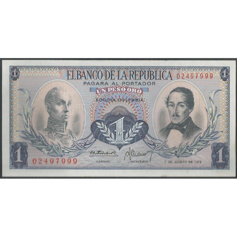 Billete de 1 Peso 7 ago 1973 7 corto BGW078