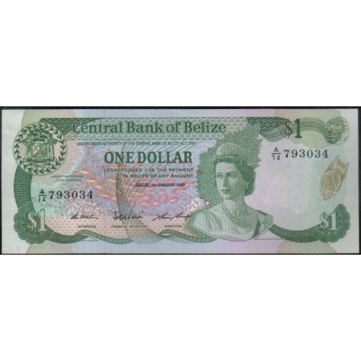 Belize 1 Dollars 1 Ene 1987 P46c