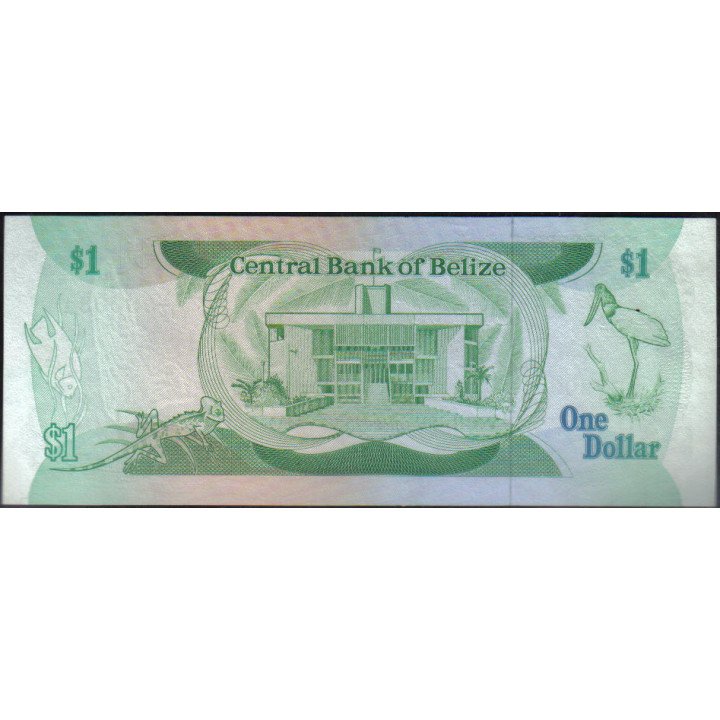 Belize 1 Dollars 1 Ene 1987 P46c reverso