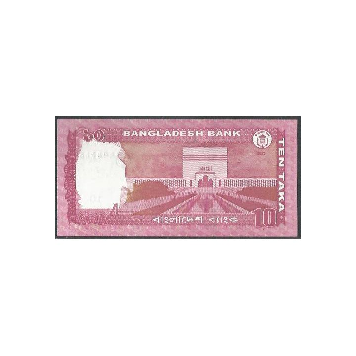 Bangladesh 10 Taka 2023 P54n reverso