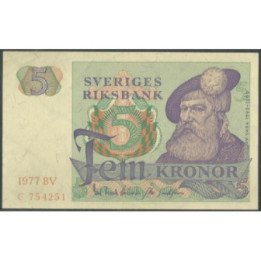 Suecia 5 Kronor 1977 P51d