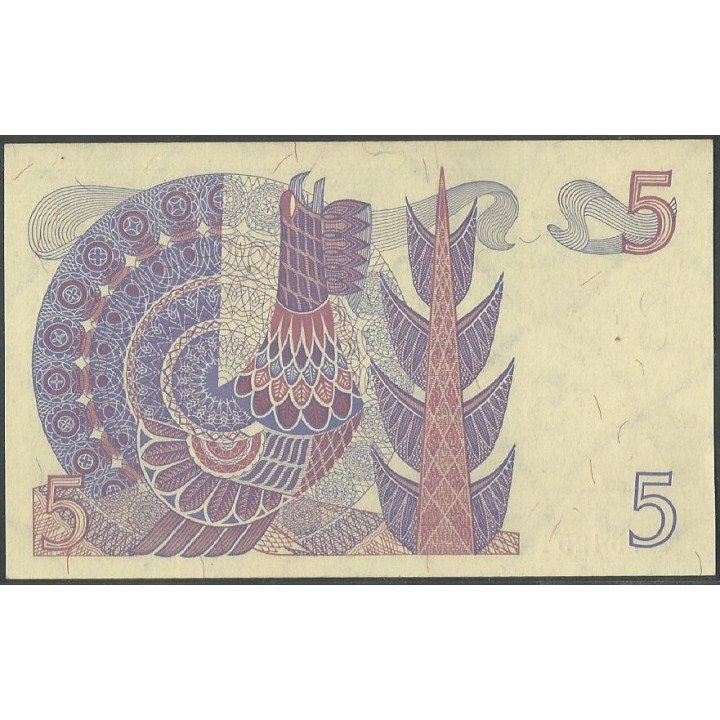 Suecia 5 Kronor 1977 P51d reverso