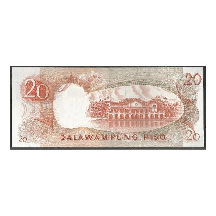 Filipinas 20 Piso ND1969 Firma 7 P145a reverso