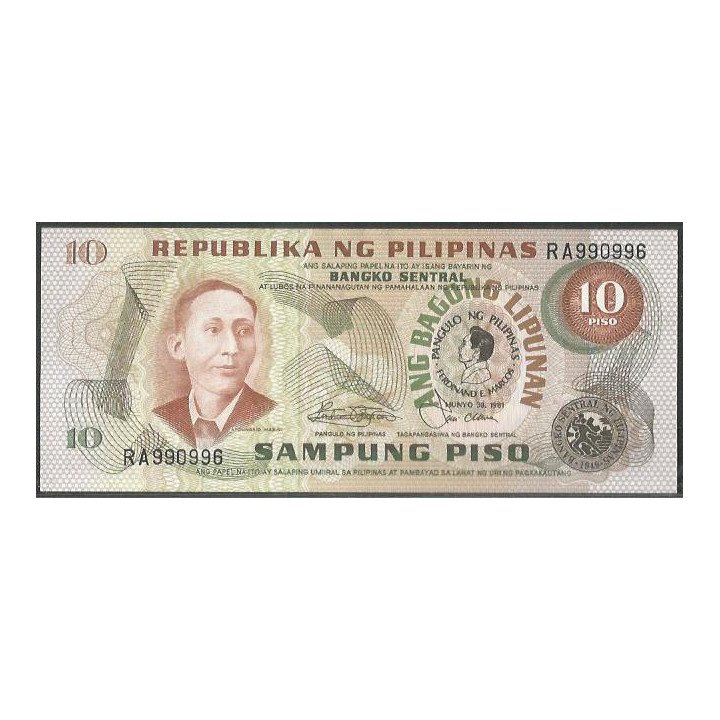 Filipinas 10 Piso 1981 P167