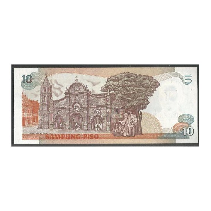 Filipinas 10 Piso ND1985-94 P169a reverso