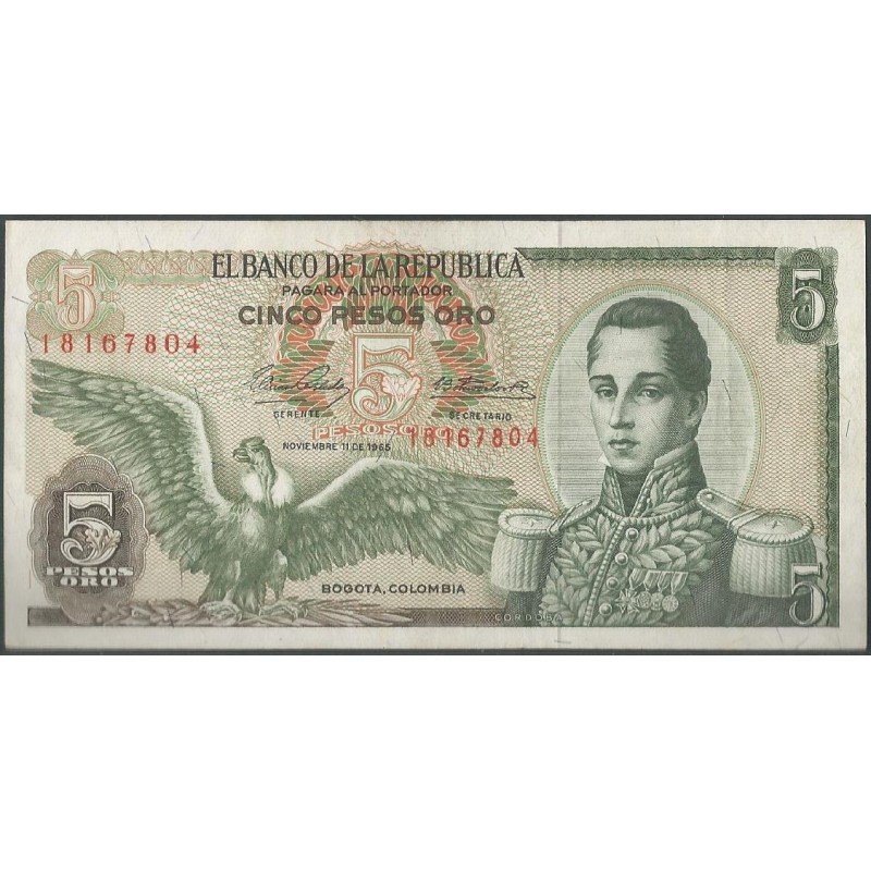 Billete de 5 Pesos 11 Nov 1965 BGW130