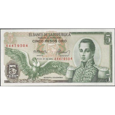 Billete de 5 Pesos 20 jul 1974 BGW141