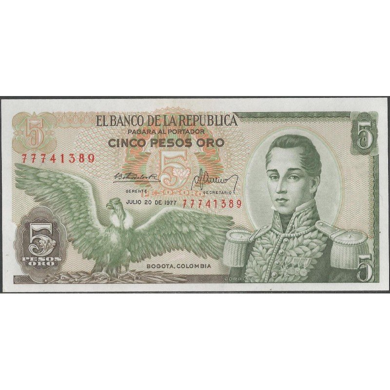 Billete de 5 Pesos 20 Jul 1977 BGW147
