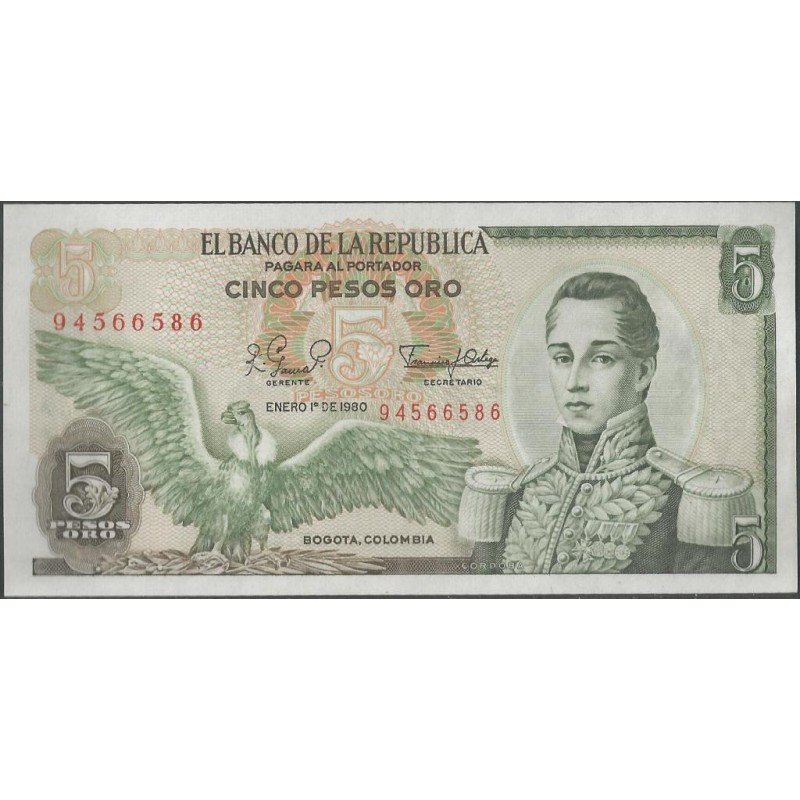 Billete de 5 Pesos 1 Ene 1980 BGW156