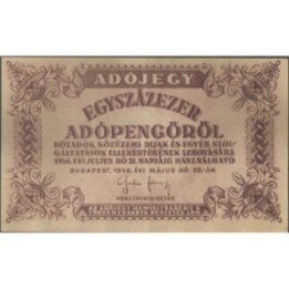 Hungria 100.000 Adopengo 28 May 1946 P144
