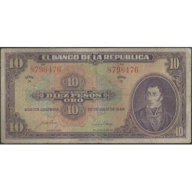 Billete de 10 Pesos 20 Jul 1944 BGW168