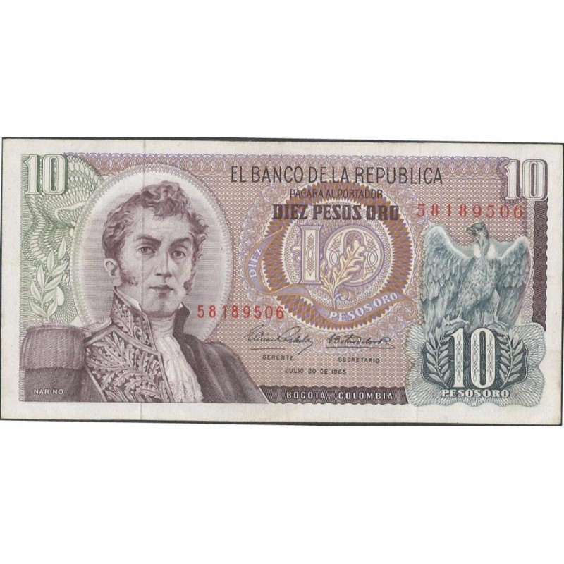 Billete de 10 Pesos 20 Jul 1965 BGW182