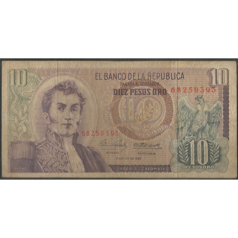 Billete de 10 Pesos 20 Jul 1965 BGW182