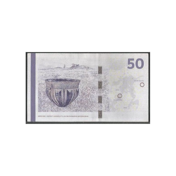 Dinamarca 50 Kroner 2009 P65a reverso