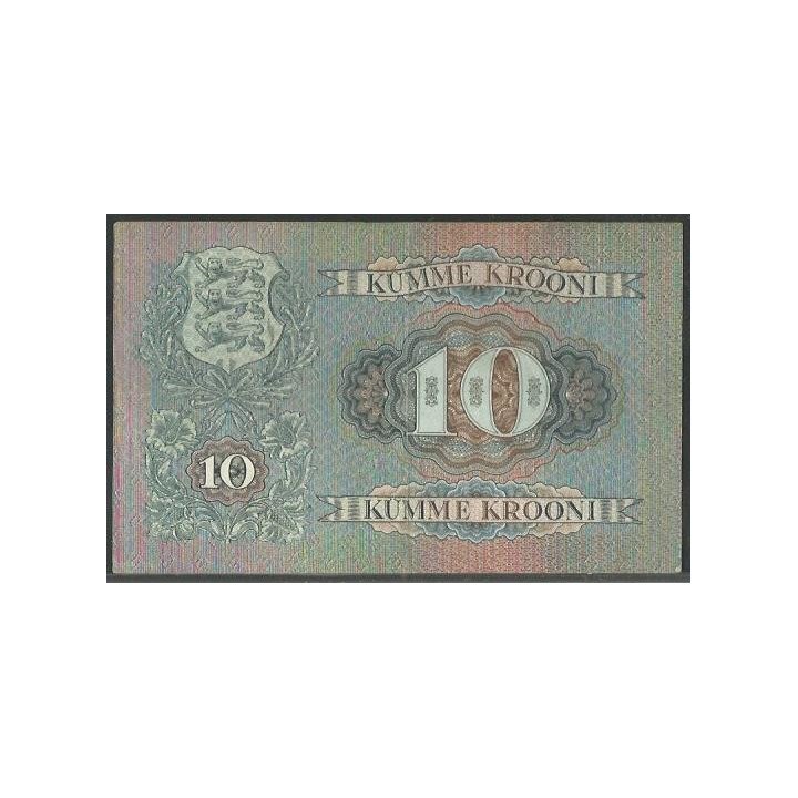 Estonia 10 Krooni 1937 P63a reverso