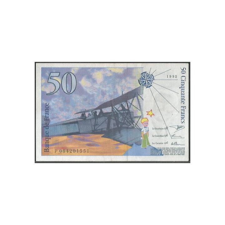 Francia 50 Francs 1992 P157a reverso