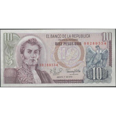 Billete de 10 Pesos 7 Ago 1979 BGW205