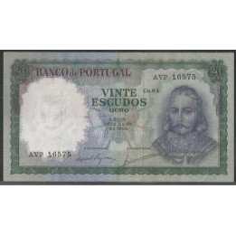Portugal 20 Escudos 26 Jul 1960 P163a