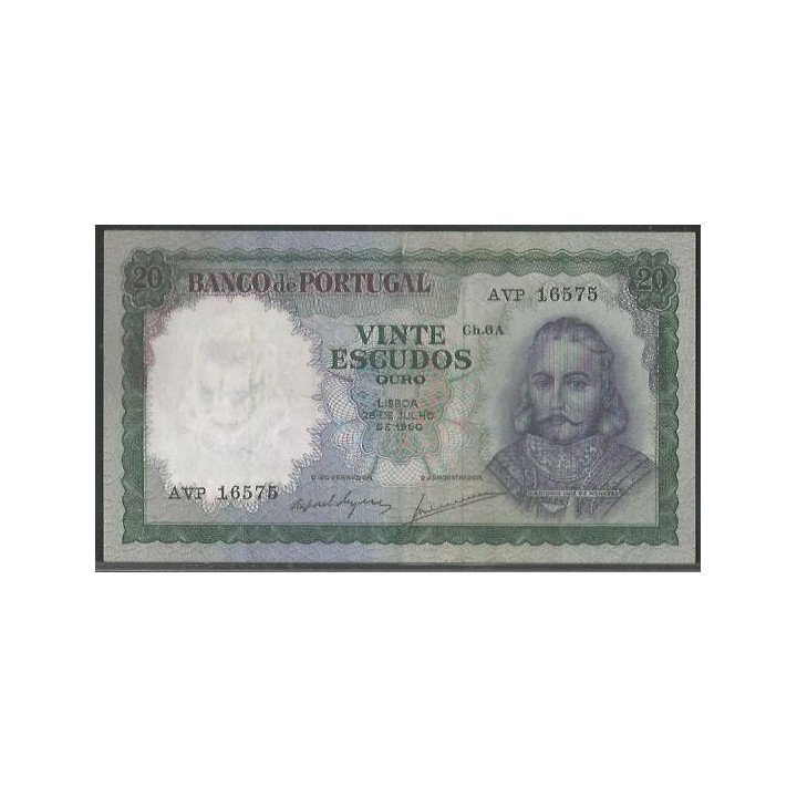 Portugal 20 Escudos 26 Jul 1960 P163a