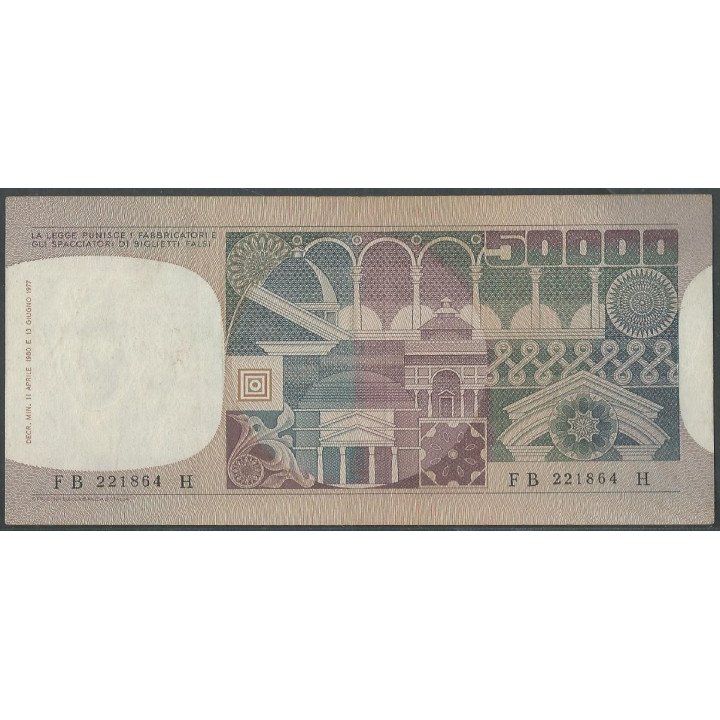 Italia 50.000 Liras 2 Nov 1982 P107d reverso