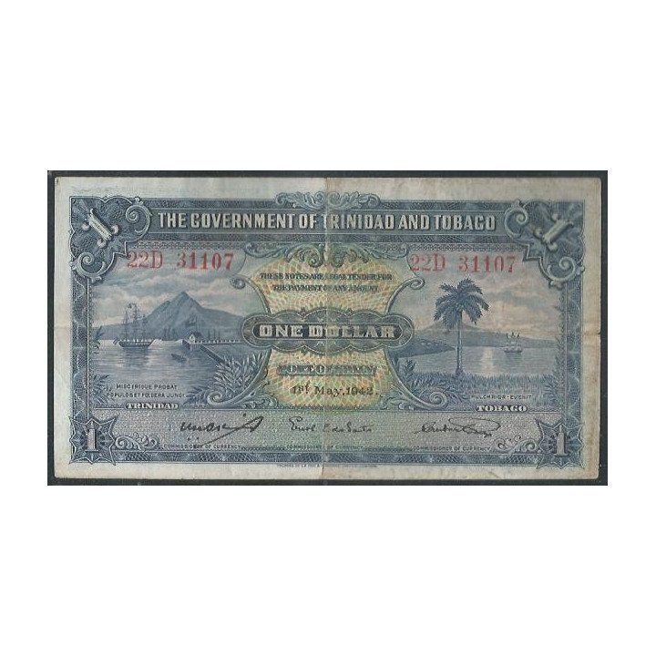 Trinidad y Tobago 1 Dollar 1 May 1942 P5c
