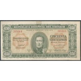 Uruguay 50 Centesimos L1939 Serie G P34
