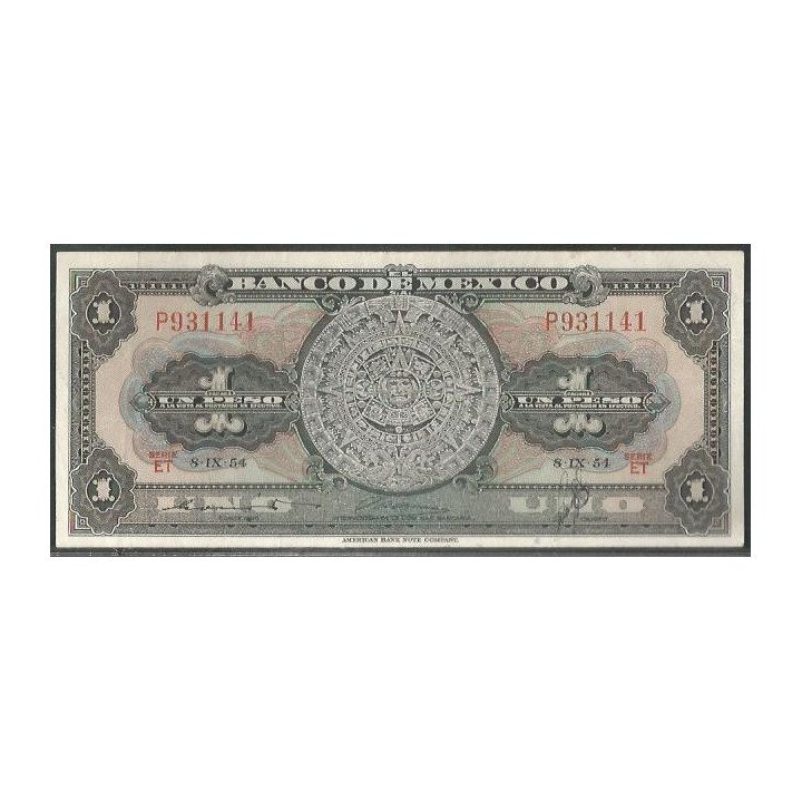 Mexico 1 Peso 8 Sep 1954 Serie ET P56b