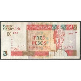 Cuba 3 Pesos Convertibles 2016 PFX47c