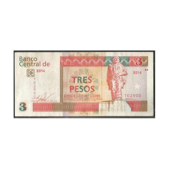 Cuba 3 Pesos Convertibles 2016 PFX47c