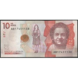 Billete de 10.000 Pesos 19 Ago 2015 AB BGWNF10-2