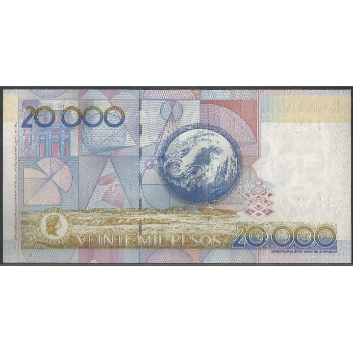 Billete de 20.000 Pesos 24 Ago 2009 BGW734 reverso