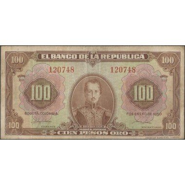 Billete de 100 Pesos 1 Ene 1950 BGW288