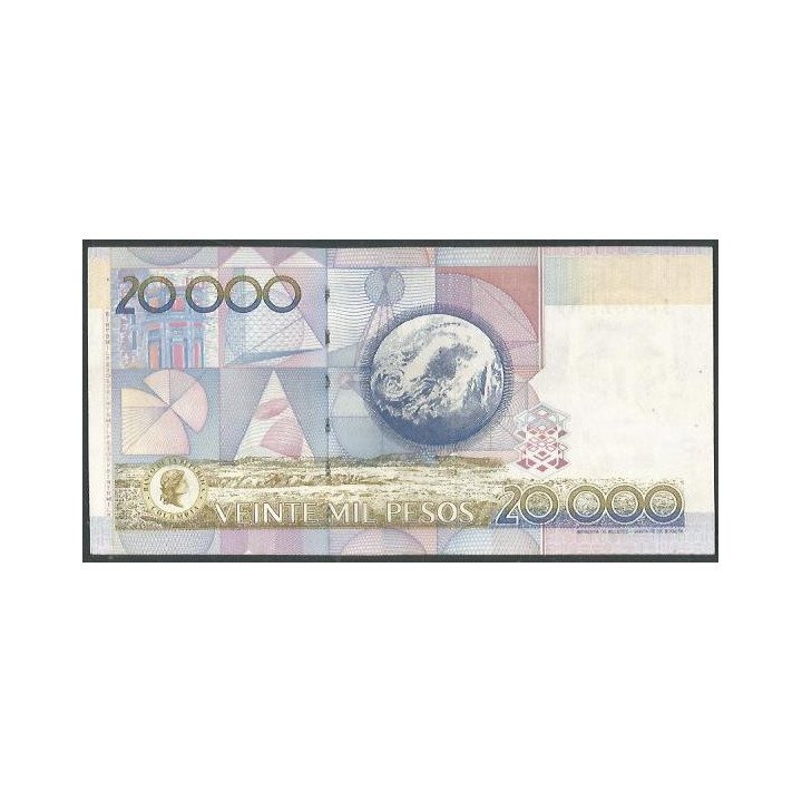 Billete de 20.000 Pesos 12 Oct 2000 BGW712 reverso