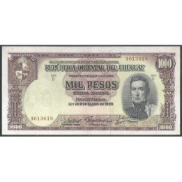 Uruguay 1.000 Pesos L1939 Serie D P41c