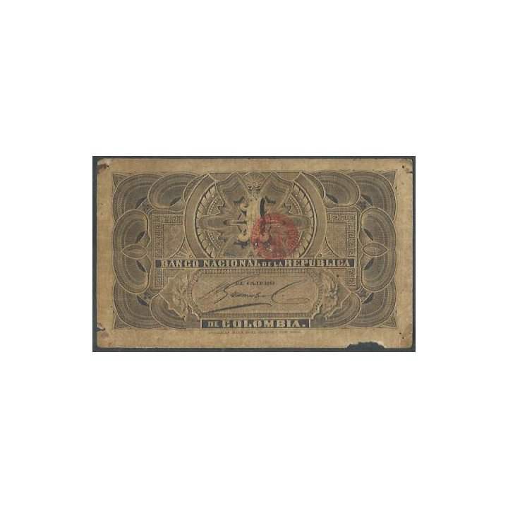Banco Nacional 1 Peso 4 Mar 1895 P234 reverso