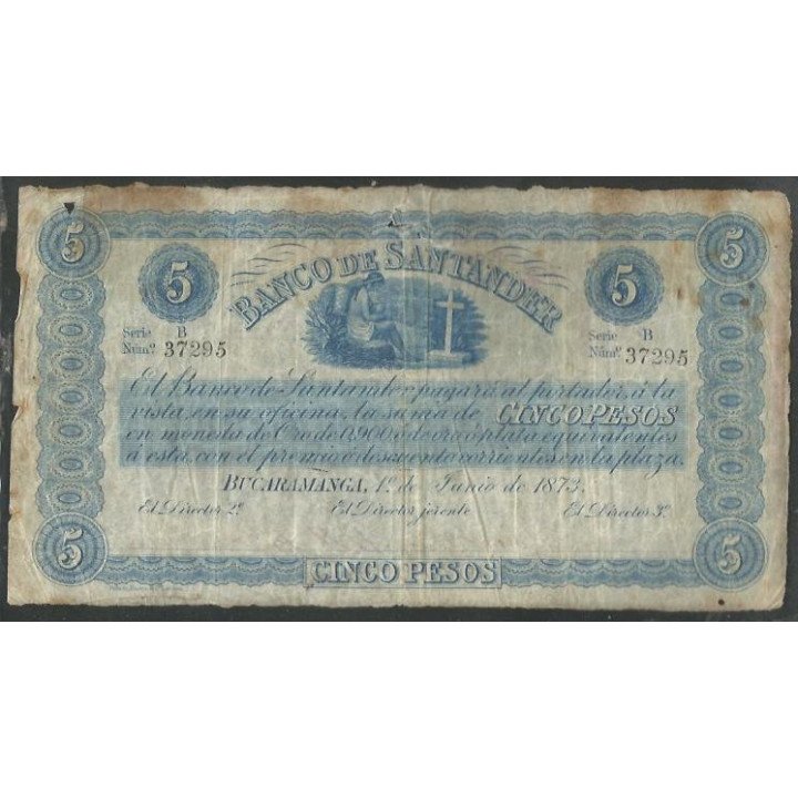 Banco de Santander 5 Pesos 6 Ene 1900 Ps832