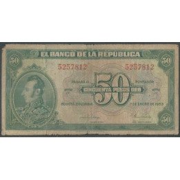 Billete de 50 Pesos 1 Ene 1953 BGW256