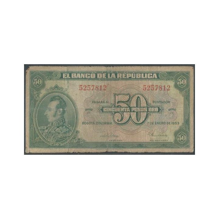 Billete de 50 Pesos 1 Ene 1953 BGW256