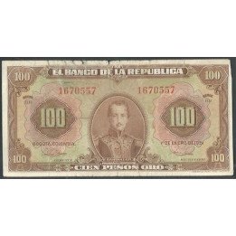 Billete de 100 Pesos 1 Ene 1951 7 Dig BGW290
