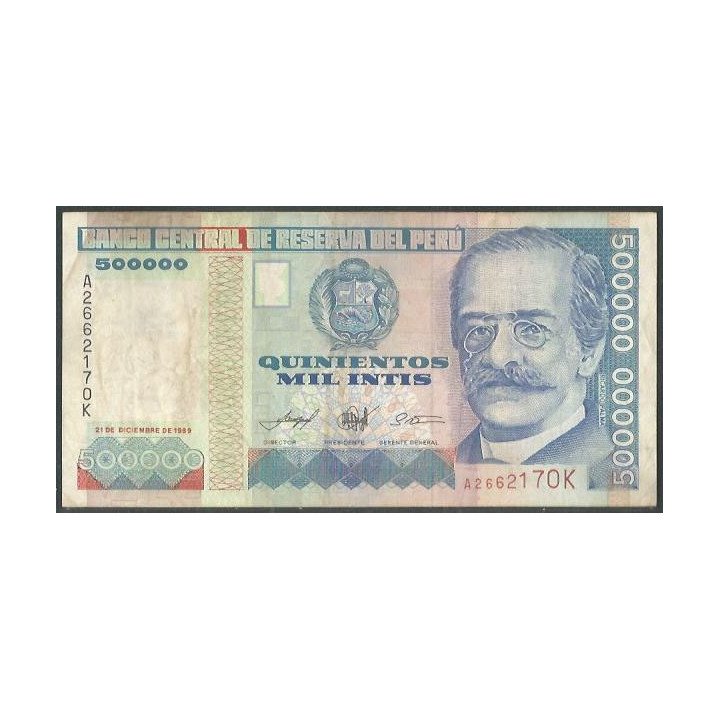 Peru 500.000 Intis 21 Dic 1989 B de M P147