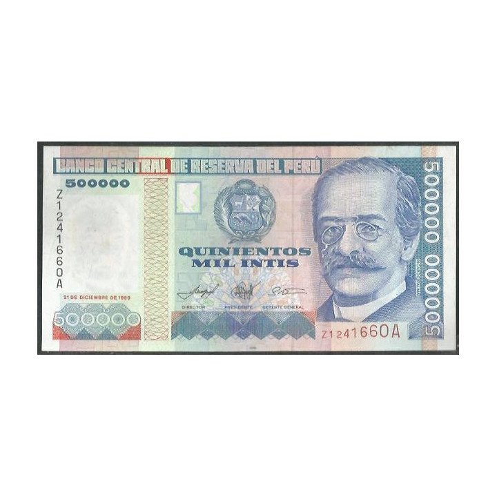 Peru 500.000 Intis 21 Dic 1989 B de M ZZ Reposicion P147