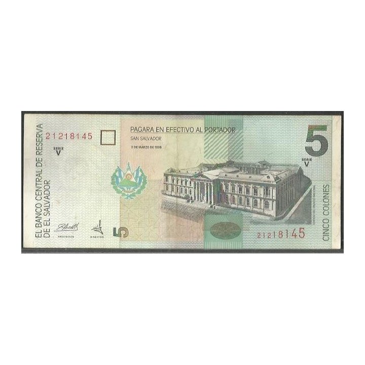 El Salvador 5 Colones 2 Mar 1998 P147b