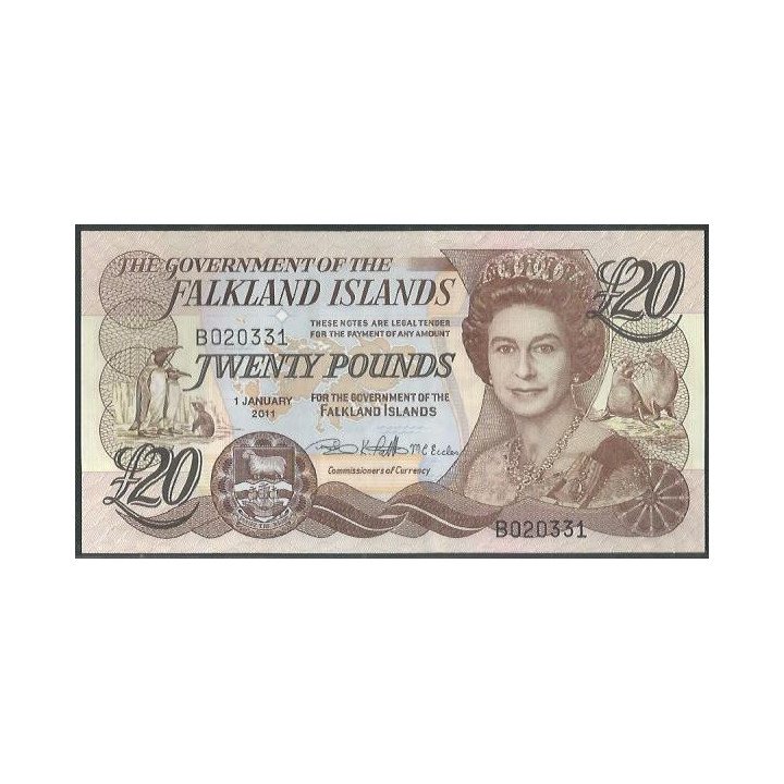 Islas Falkland 20 Pounds 1 Ene 2011 P19